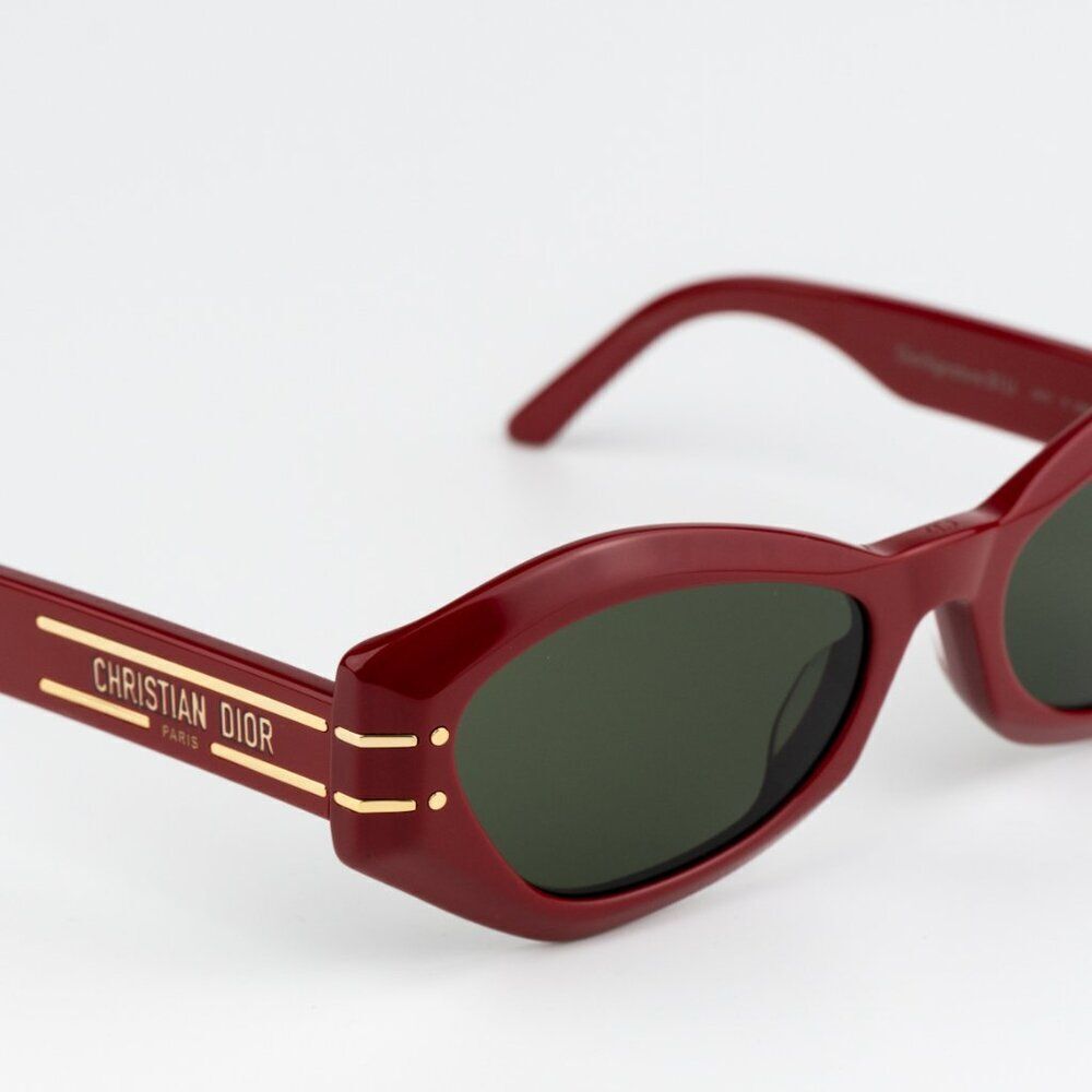 SALE! NEW Dior DIORSIGNATURE B1U 35C0 Shiny Red Green Women Sunglasses - Picture 6 of 12